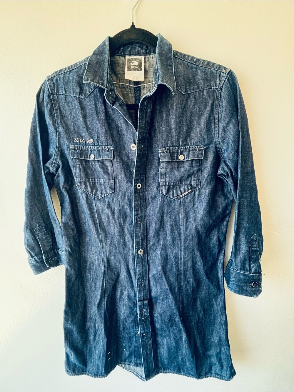 Women’s Dark Blue Denim long shirt or shirt dress - Casual Longline